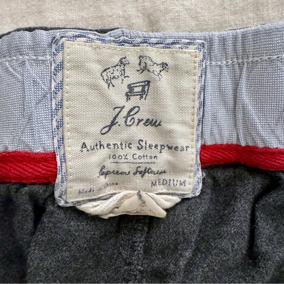 J.Crew Pajama Pants Mens Medium Christmas Pug Dog Charcoal Gray PJ Bottoms - Picture 3 of 4